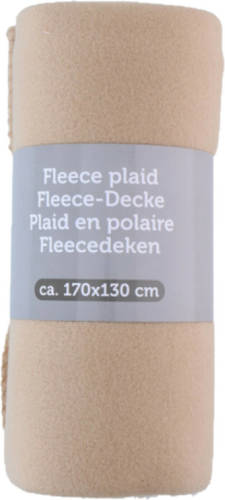 Excellent Houseware Polyester Fleece Deken/dekentje/plaid 170 X 130 Cm Warm Beige - Plaids