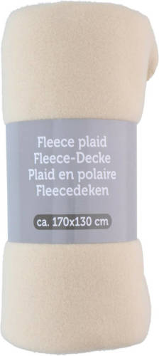 Excellent Houseware Polyester Fleece Deken/dekentje/plaid 170 X 130 Cm Warm Creme - Plaids