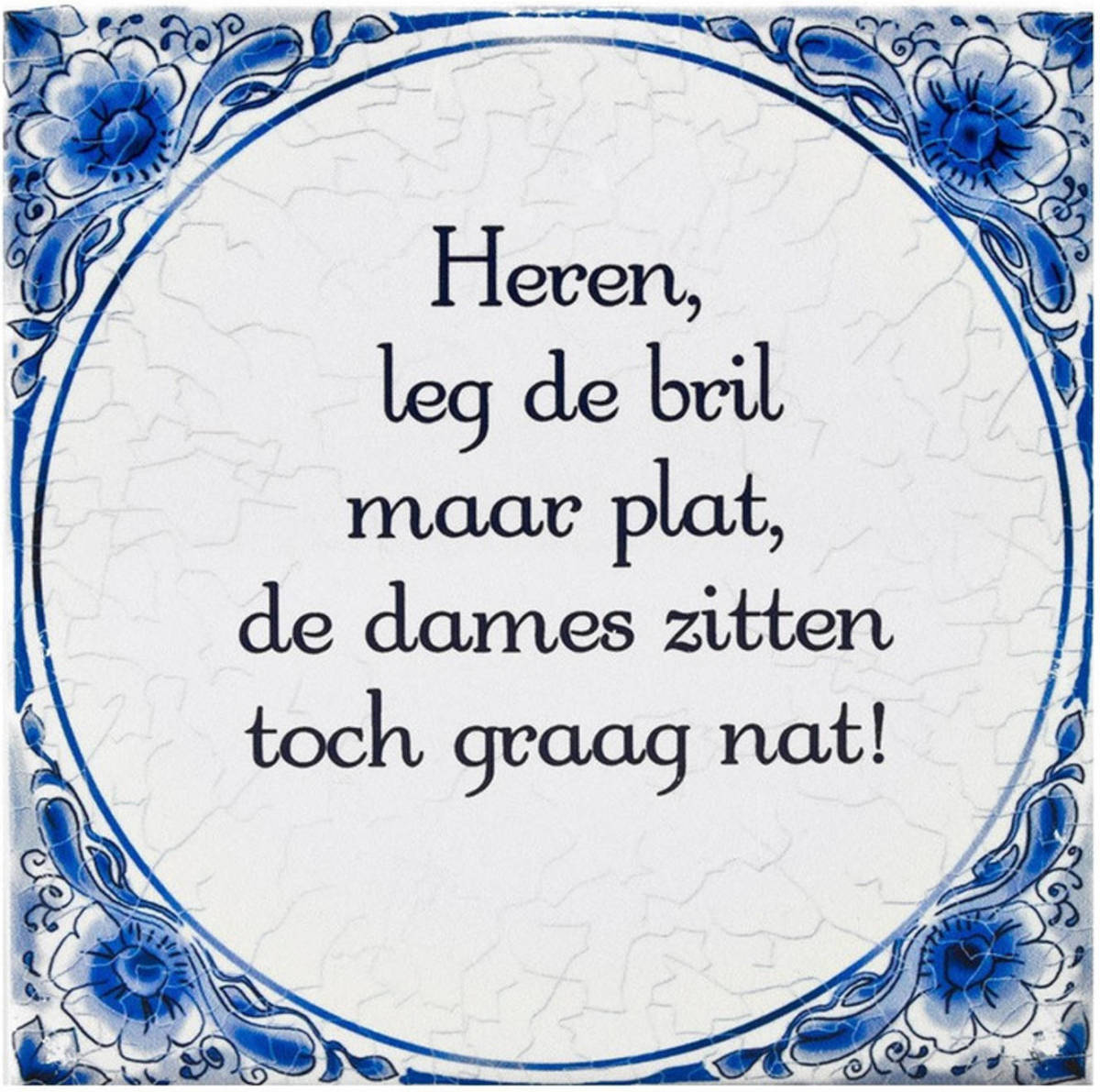 Paperdream Delfts Blauwe Teksttegel Bril Plat - Fopartikelen