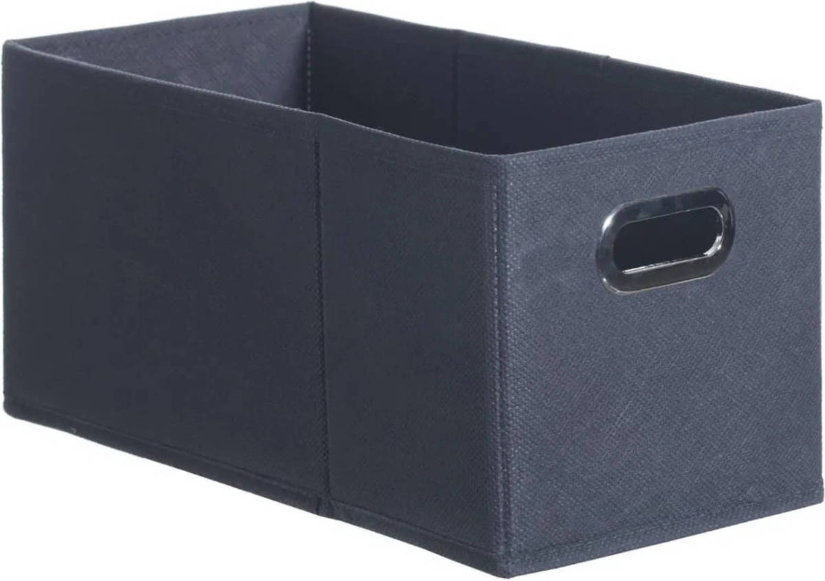 5five Opbergmand/kastmand 7 Liter Donkergrijs Linnen 31 X 15 X 15 Cm - Opbergmanden