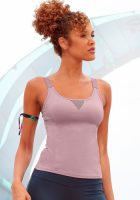 active by Lascana Sporttop met beschreven bandjes en meshinzet