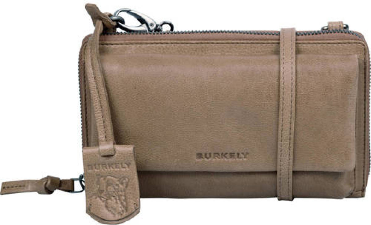 Burkely leren telefoontasje Just Jolie taupe