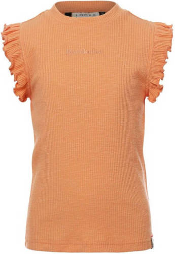 LOOXS 10sixteen ribgebreid T-shirt met tekst oranje