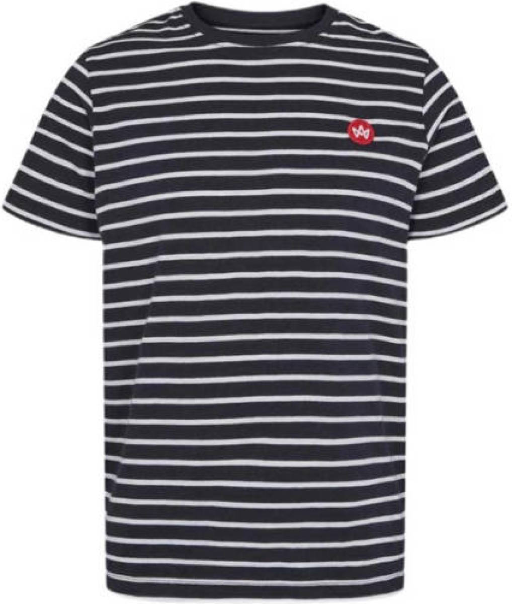 Kronstadt Kids gestreept T-shirt Timmie met biologisch katoen donkerblauw/wit