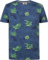 Petrol Industries T-shirt met all over print stone blue