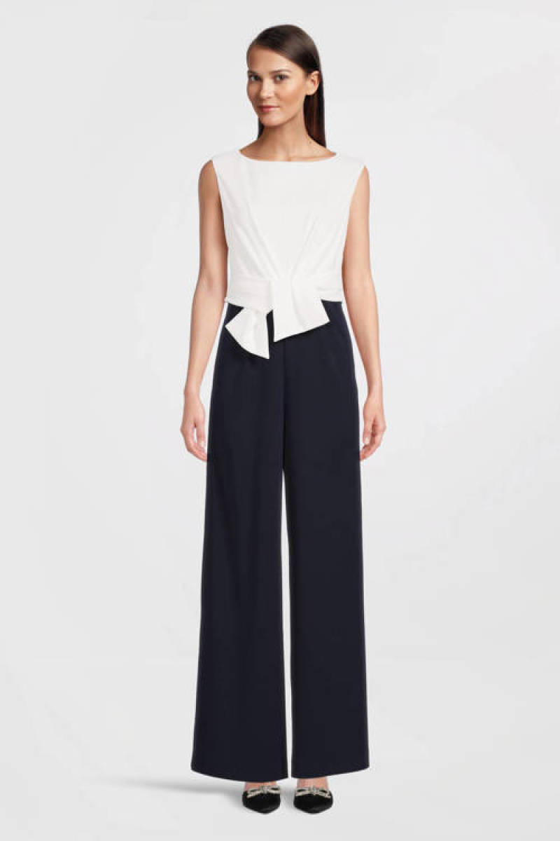 Vera Mont jumpsuit donkerblauw/wit