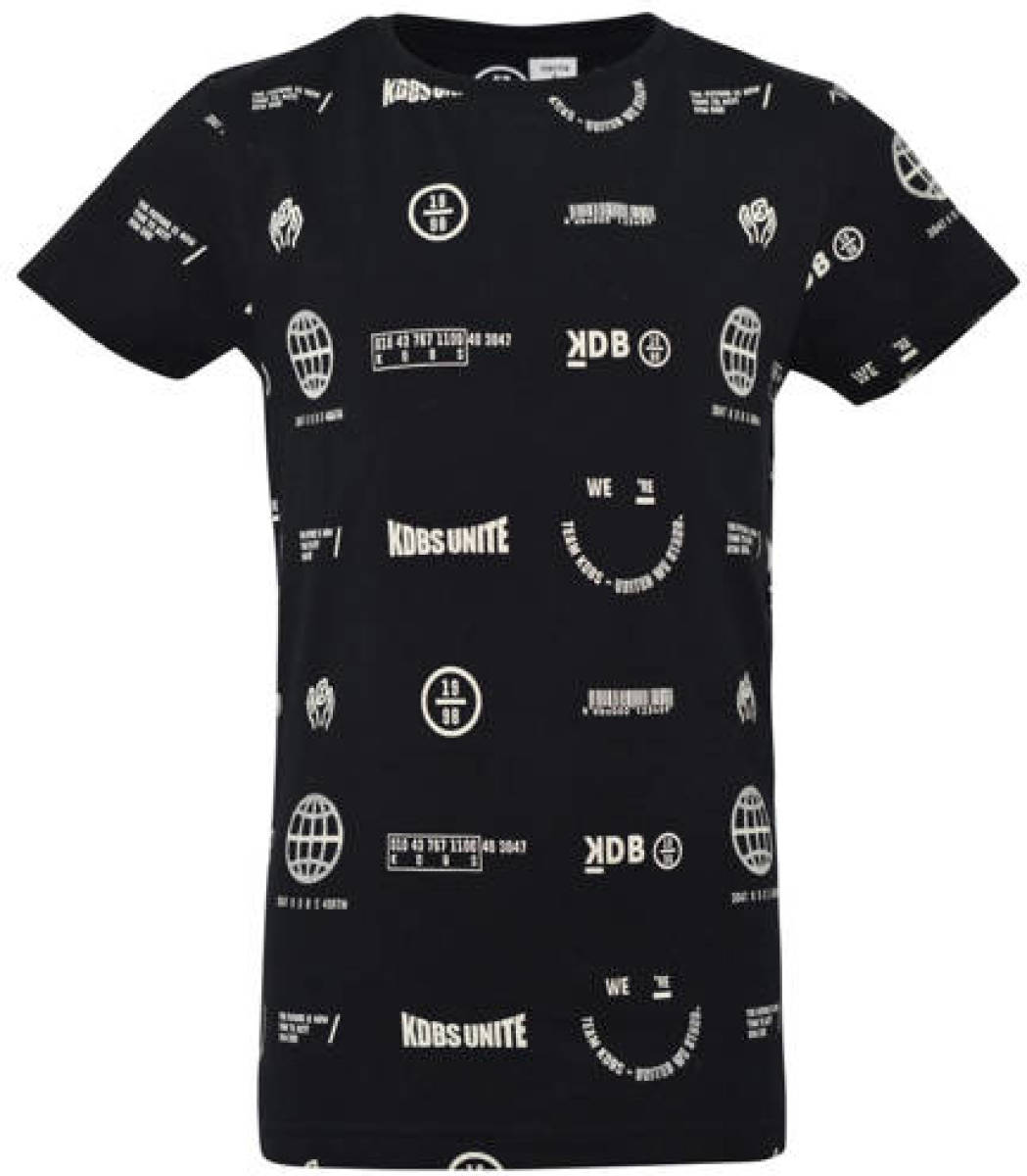 KIDDO T-shirt Bryce met all over print zwart