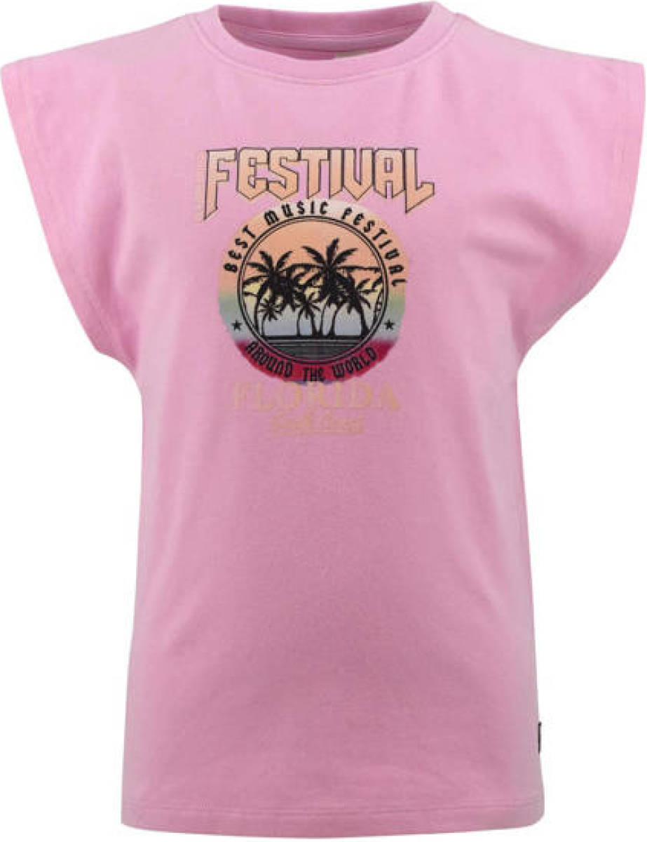 KIDDO T-shirt Zenna met printopdruk roze