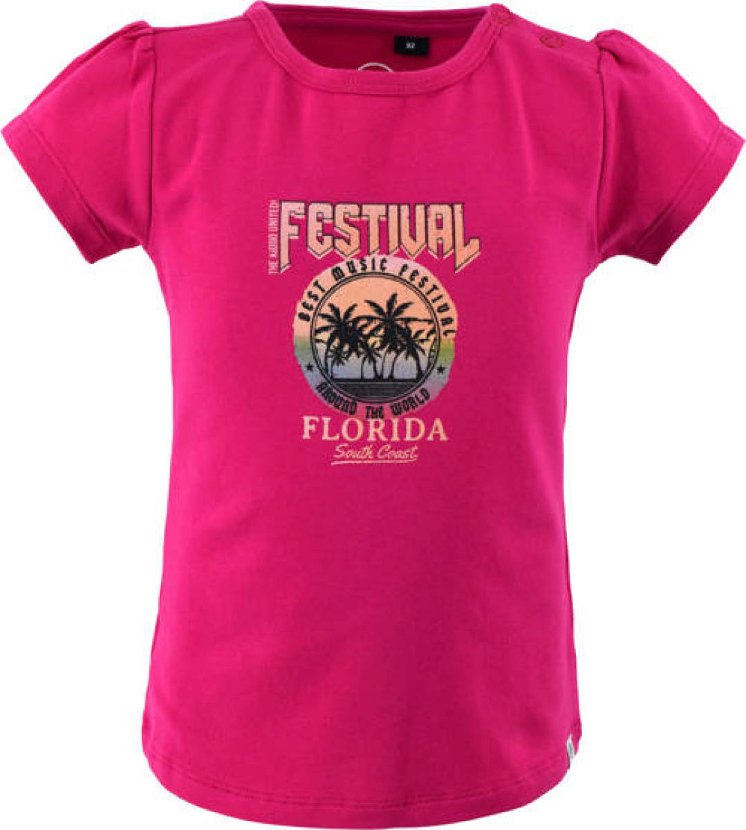 Born by Kiddo United T-shirt Lilian met printopdruk roze