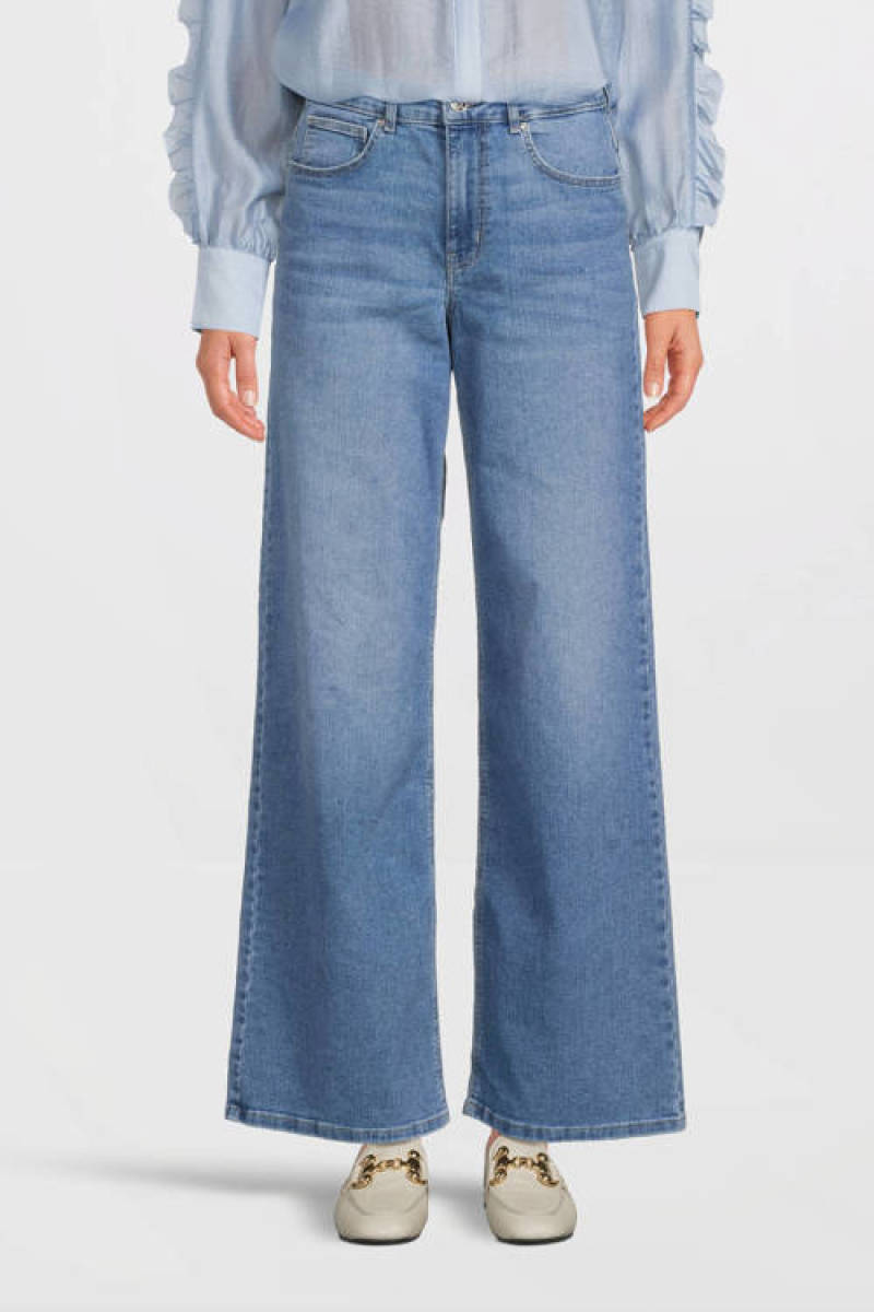Only high waist wide leg jeans ONLMADISON light blue denim