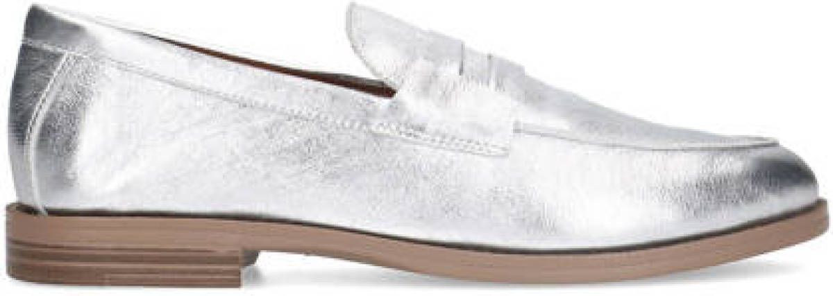 Sacha leren loafers zilver