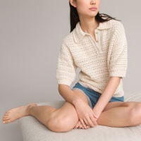 La Redoute Collections Trui met polokraag, in tricot met ajour
