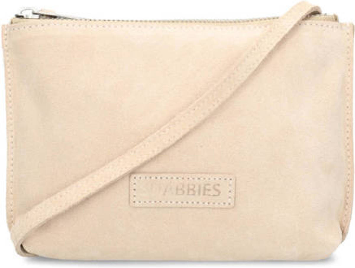 Shabbies Amsterdam suède crossbody tas beige