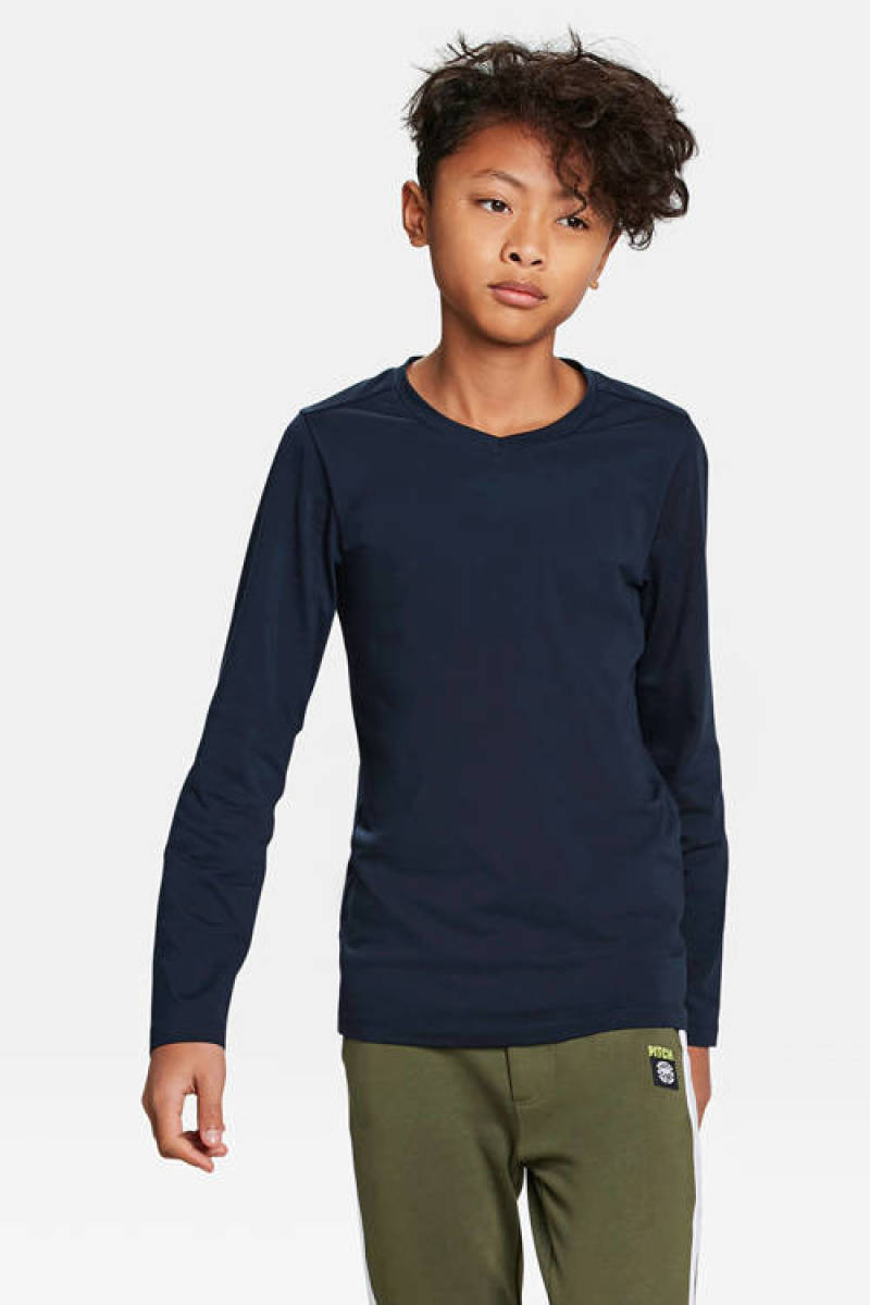 WE Fashion basic longsleeve donkerblauw