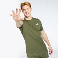 Puma regular fit T-shirt met contrastbies olijfgroen