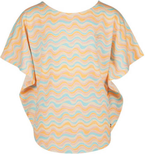 Vingino T-shirt ILANA met all over print lichtblauw/oranje