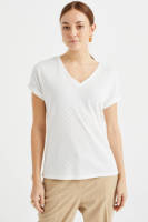 WE Fashion top met visgraat wit