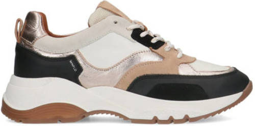 Manfield suède chunky sneakers zwart