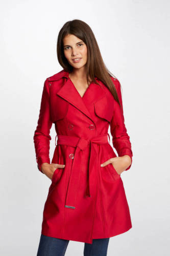 Morgan trenchcoat jas met studs rood