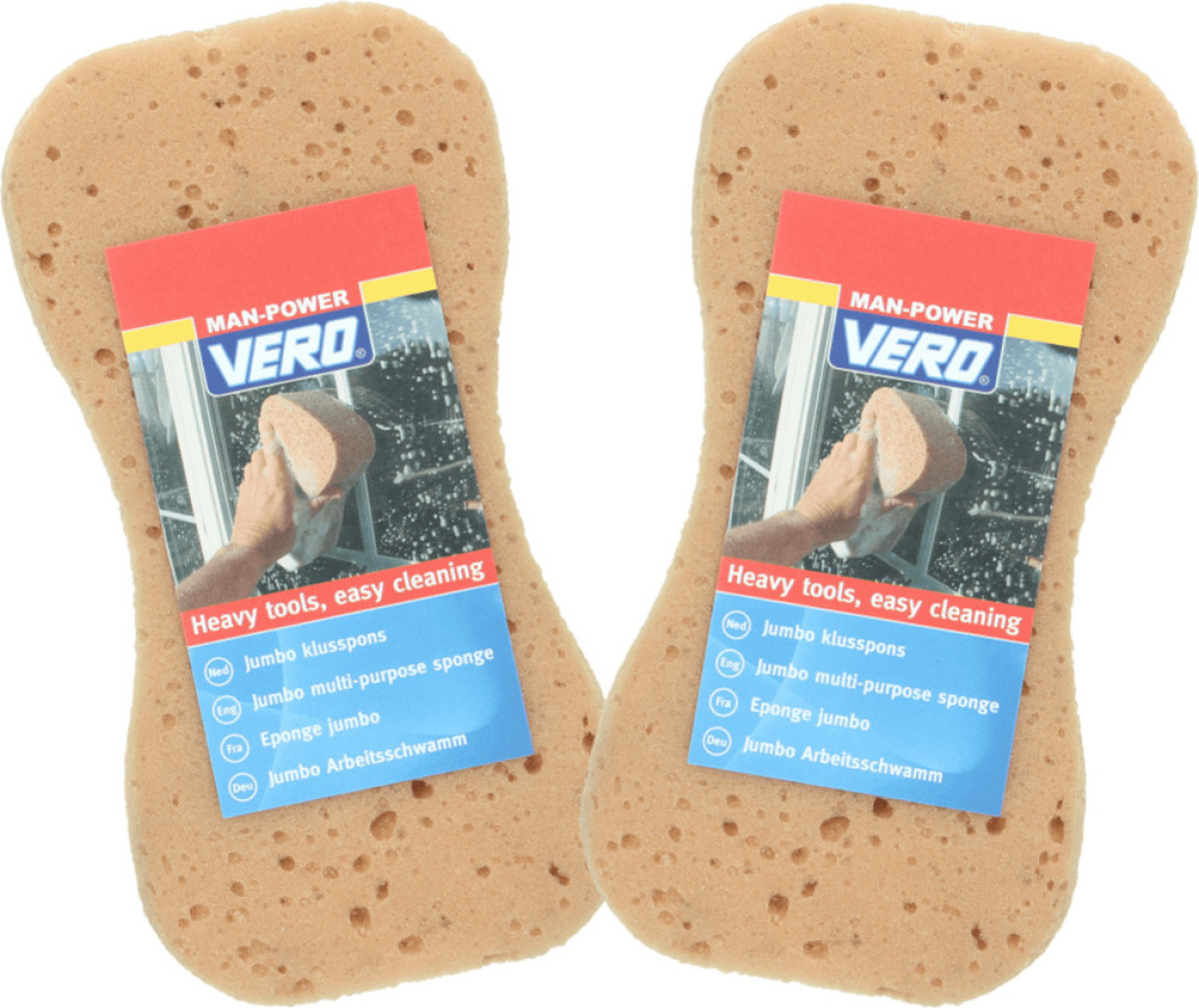 Sorbo 4x stuks viscose schoonmaakspons / klusspons XL 22 x 11 cm
