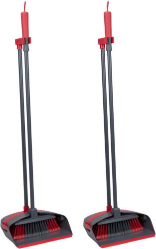 Dirt Devil 2x Luxe stoffer met lange steel en blik - 92 cm - kunststof