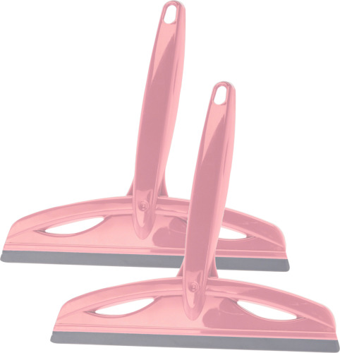 Excellent Houseware Douchewissers/raamwissers - 2 stuks - roze - 20 cm