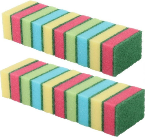 Sorbo Keuken/huishoud schuursponsjes 9 x 6 cm - Voordeelpakket 60x stuks