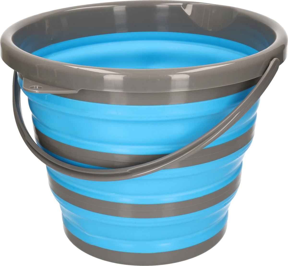 Merkloos Opvouwbare emmer blauw/grijs 10 liter