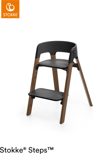 Stokke ® Steps™ Stoel - Beech Wood - Black Seat/Golden Brown Legs