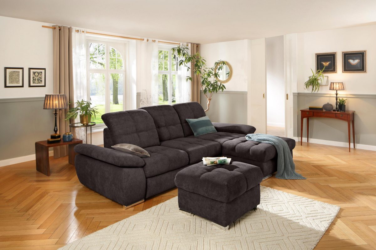 Home affaire DELAVITA Hocker Lotus luxe belastbaar tot 140 kg door speciaal schuim, met en zonder bergruimte