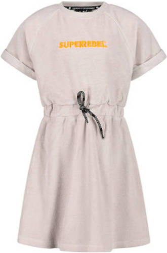 SuperRebel jurk Bondi met logo lichtgrijs