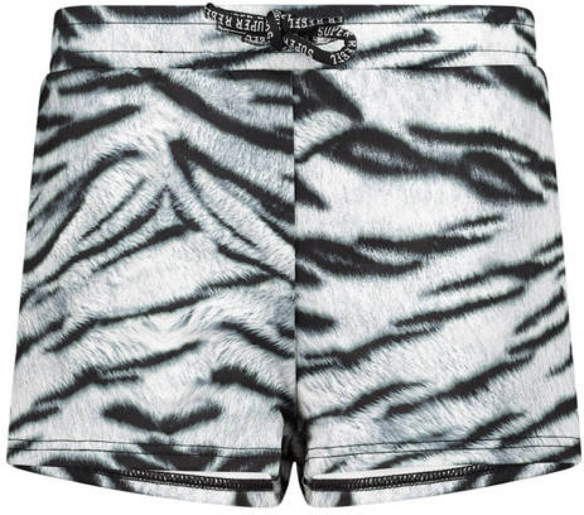 SuperRebel regular fit short van gerecycled polyester zwart/wit