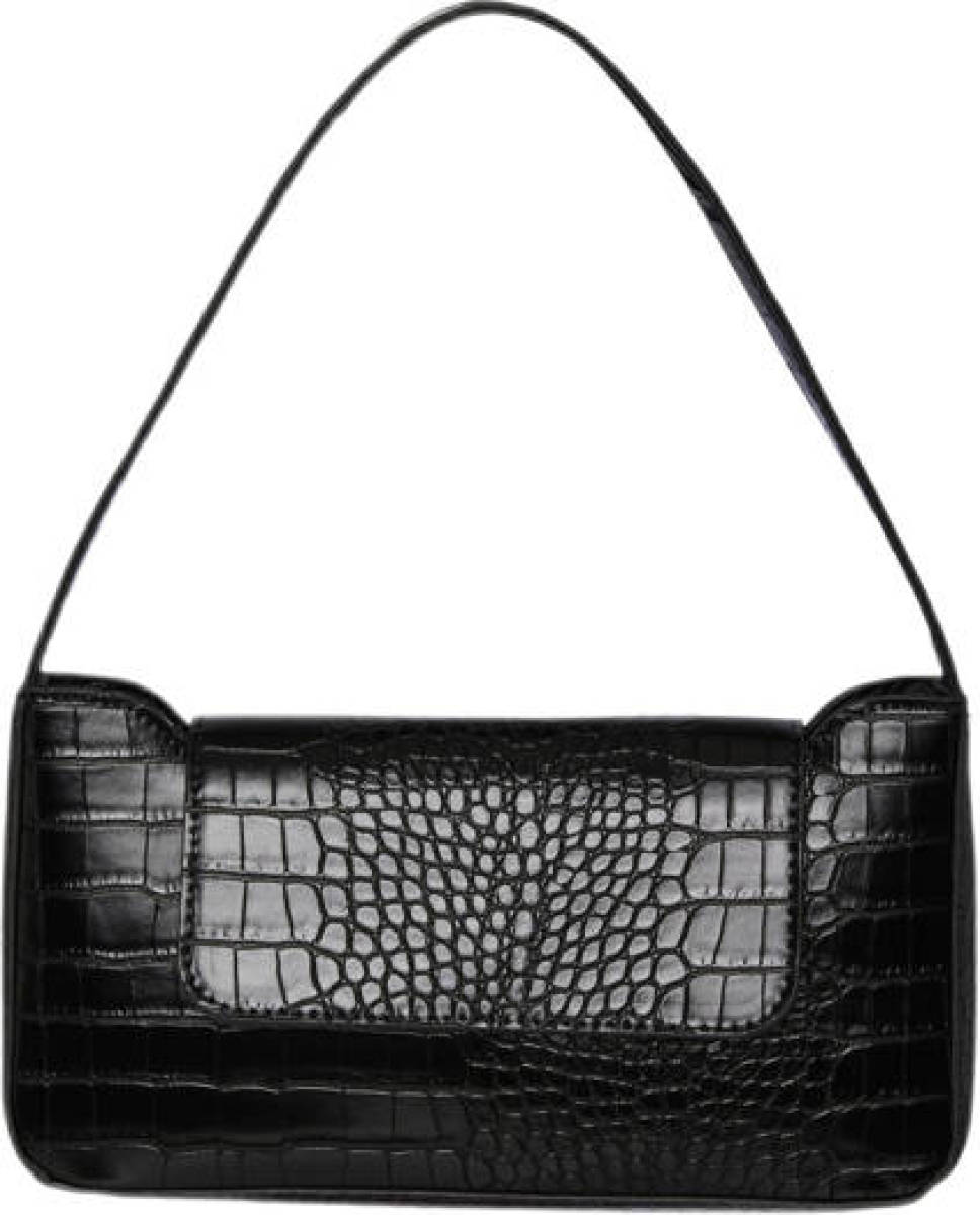 PIECES schoudertas PCKARLIE met crocoprint zwart