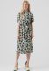 VERO MODA blousejurk VMMENNY met all over print en ceintuur donkerblauw/groen/ecru