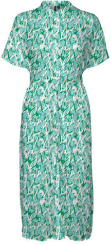 VERO MODA blousejurk VMMENNY met all over print en ceintuur groen/ecru