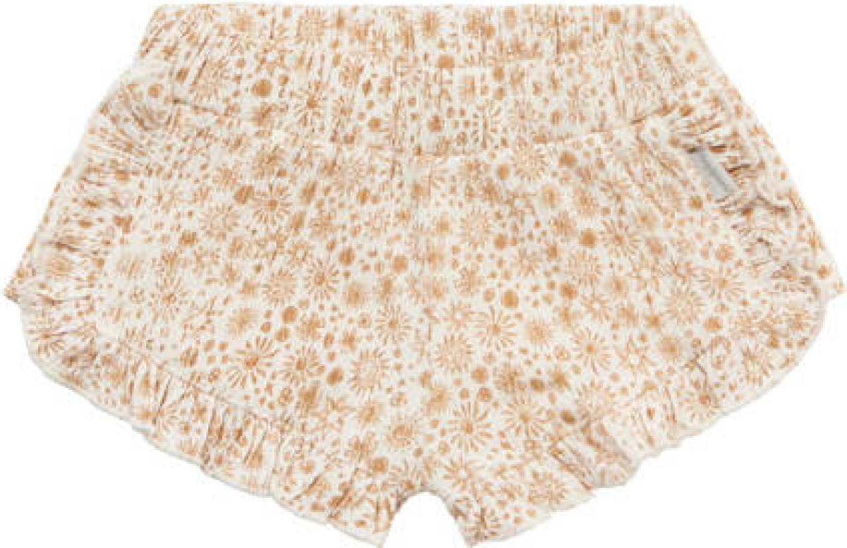 Noppies baby regular fit short Newington met all over print beige/wit