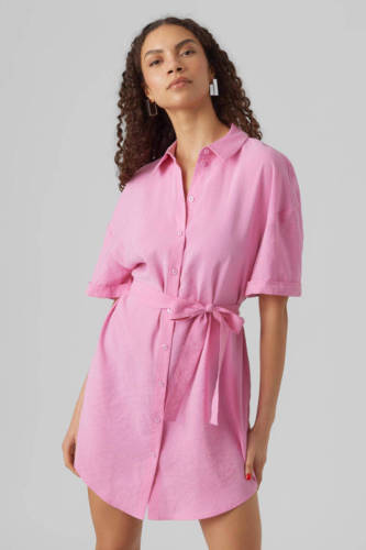 VERO MODA blousejurk VMQUEENY met ceintuur roze