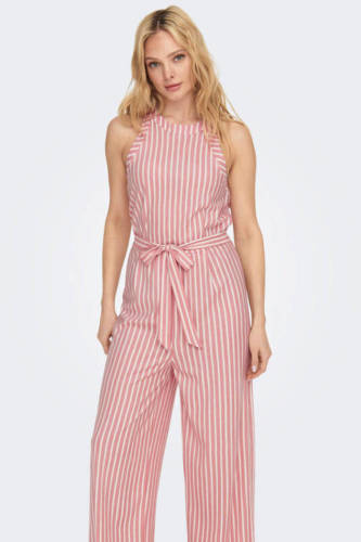 Only gestreepte jumpsuit ONLSHARON rood/wit