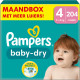 Pampers Baby-Dry Maat 4 (9kg - 14kg) - 204 luiers maandbox