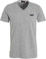 Superdry T-shirt van biologisch katoen grijs melange