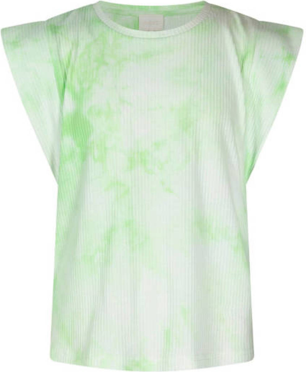 AI&KO tie-dye T-shirt Cora groen/wit