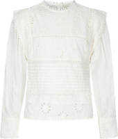 AI&KO longsleeve Isabelle met ruches wit