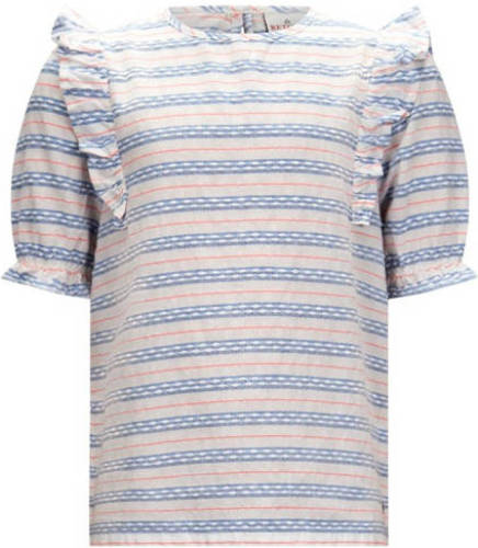 Retour Denim gestreept T-shirt Purdey blauw/offwhite/roze