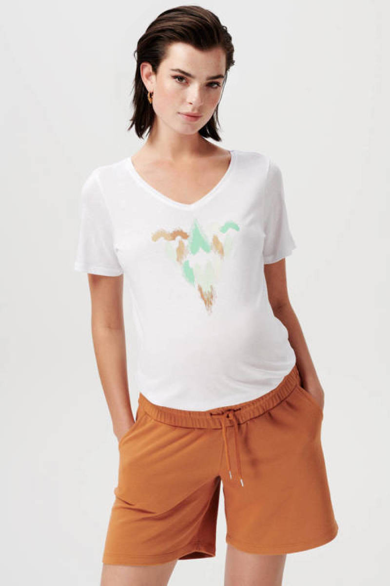 Supermom zwangerschapsshirt Henderson met printopdruk wit