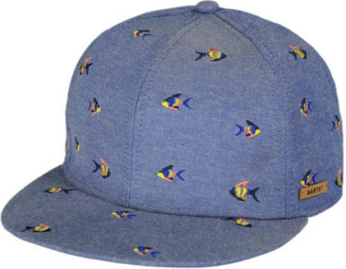 Barts pet Pauk met all-over vissenprint blauw