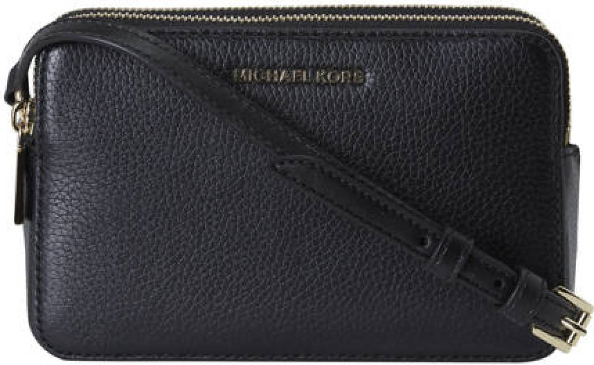 Michael Kors leren crossbody tas Jet Set Small zwart