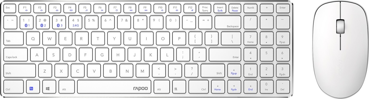 Rapoo 9300M Toetsenbord Wit