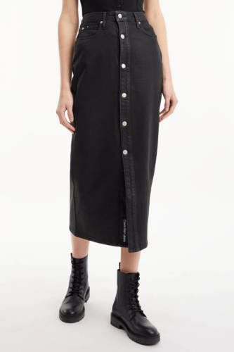 CALVIN KLEIN JEANS midi rok denim black