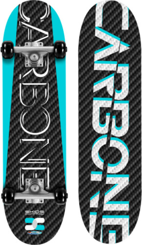 Stamp skateboard Skids Control carbone zwart/blauw/wit