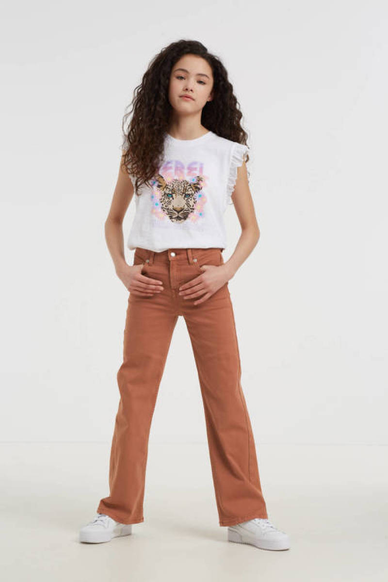 anytime wide leg jeans roest